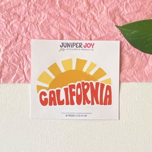 California Sunshine Setting Sun Stickers for Your Nalgene Water Bottle Laptop Waterproof