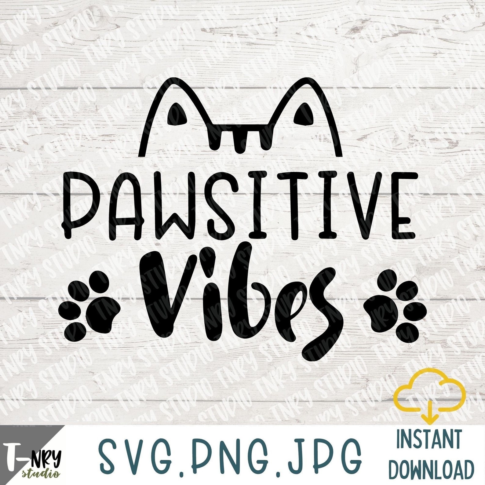 Pawsitive Vibes Svg Positive Vibes Svg Cat Mom Svg Cat | Etsy