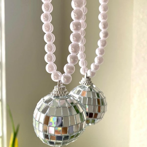 disco ball car charm, car charms, disco balls