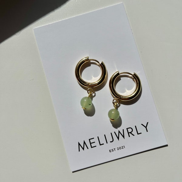 prehinit gemstone earrings