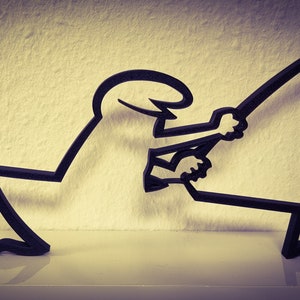 La Linea figure | "Fishing" | large selection of colors | up to 40 cm | Wall Art Wall Art | Stick figures | Additions | Gift