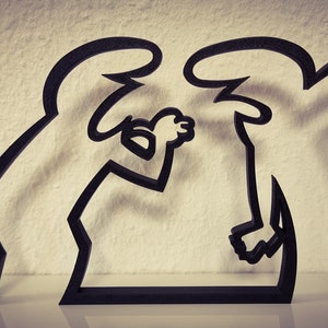 La Linea Figur | "Diskussion" | große Farbauswahl | bis 40cm | Wall Art Wandkunst | Strichmännchen | Ergänzungen | Geschenk