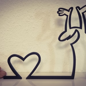 La Linea figure | “Cheer from the heart” | large selection of colors | up to 40 cm | Wall Art Wall Art | Stick figures | Gift | Love
