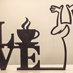 La Linea Figur  " Liebt Kaffee , Kaffeeliebe " Wall Art Wandkunst