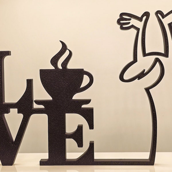 La Linea Figurine « Loves Coffee, Coffee Love » Décoration murale