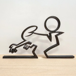La Linea Figur | "Fußball Künstler am Ball 2" | große Farbauswahl | bis 40cm | Wall Art Wandkunst | Strichmännchen | Ergänzungen | Geschenk