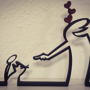 La Linea Figur | &quot;Erinnerungen&quot; | große Farbauswahl | bis 40cm | Wall Art Wandkunst | Katze Kater | Ergänzungen | personalisiertes Geschenk