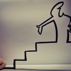 La Linea figure | “Swears on the stairs” | large selection of colors | up to 40 cm | Wall Art Wall Art | Stick figures | Gift