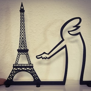 La Linea Figur | "Eifelturm" | große Farbauswahl | bis 40cm | Wall Art Wandkunst | Strichmännchen | Ergänzungen | personalisiertes Geschenk
