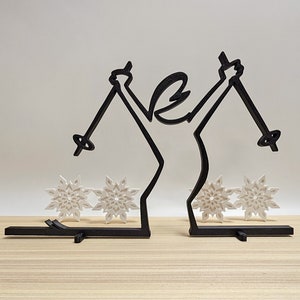 La Linea figure | &quot;skis&quot; | large color selection | up to 40 cm | Wall Art wall art | stick figure | additions | gift