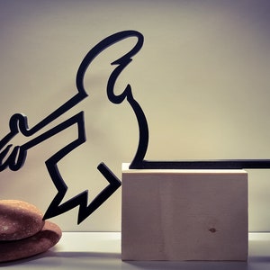 La Linea Figur | "sitzt und Schimpft" | große Farbauswahl | bis 40cm | Wall Art Wandkunst | Strichmännchen | Geschenk