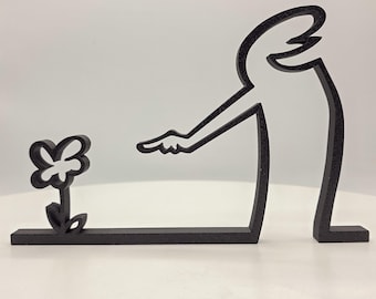La Linea Figurine | Spring Brings Flowers | Wide Selection of Colors | Up to 40 cm | Wall Art | Gift | Garden | Gardener | Custom
