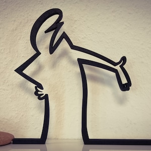 La Linea figure | "Schürt 3" | large color selection | up to 40 cm | Wall Art wall art | Stick figure | Additions | Gift