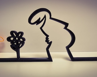 La Linea Figurine | Finding a Flower 1 | Wide Range of Colors | Up to 40 cm | Wall Art | Stick Figure | Gift