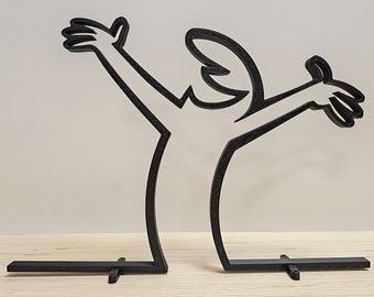 La Linea-figuur | "gelukkig" | grote keuze aan kleuren | tot 40cm | Muurkunst Muurkunst | Stokcijfers | Toevoegingen | Geschenk