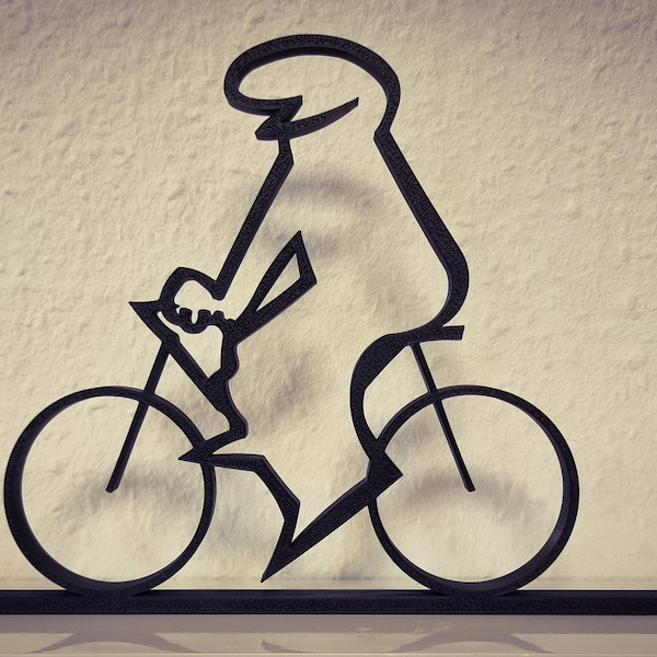 La Linea Figur |  fährt Fahrrad  | große Farbauswahl | bis 40cm | Wall Art Wandkunst | Strichmännchen | Geschenk | E-Bike