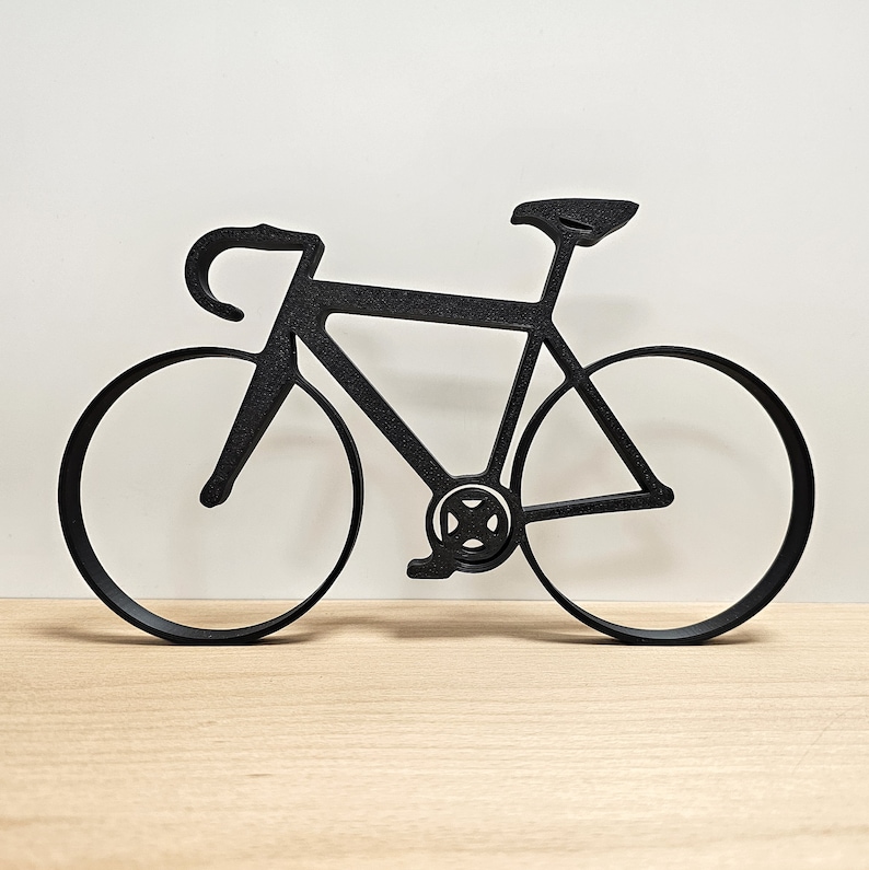 Bicycle Silhouette | Bicycle Sculpture | Wall Decoration Statue | Cyclist Gift | Up to 40 cm | Various Colors | Floor Decor | Cyclist image 1