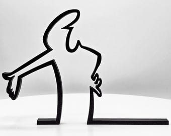 Escultura La Linea – O Homem Repreensivo – Tamanho personalizado até 40 cm – Presente personalizado