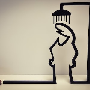 La Linea figure | &quot;in the shower&quot; | large color selection | up to 40 cm | wall art | guest toilet | bathroom WC | personalized gift