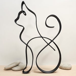 Cat silhouette | LineArt sculpture | Wall decoration statue | Height up to 40 cm | Various colors | Personalizable | Cat love | Gift