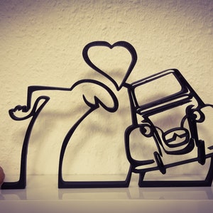 La Linea figure | "Car Love" | large selection of colors | up to 40 cm | Wall Art Wall Art | Stick figures | Additions | Gift