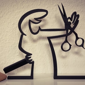 La Linea figure | &quot;as a hairdresser&quot; | large color selection | up to 40 cm | Wall Art wall art | stick figure | additions | gift