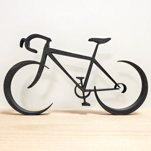 Sylwetka roweru Księżyc w nowiu | Rzeźba rowerowa | Spersonalizowany prezent | Rowerzysta | Do 40 cm | Różne kolory | Rowerzysta