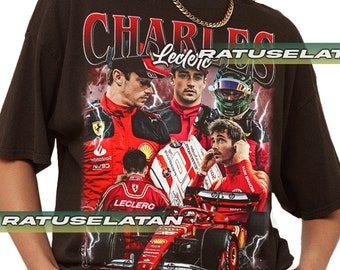 シャルル・ルクレール フェラーリ F1 レーシング Tシャツ