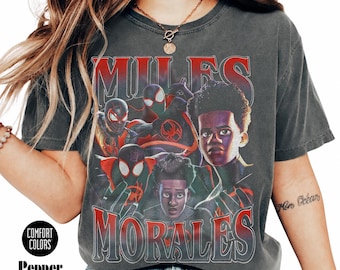 Camiseta de Miles Morales "Across the Spider-Verse", estilo héroe urbano, colores cómodos, FD