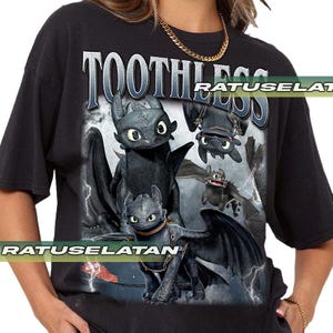 Cadeau t-shirt unisexe dragon édenté pour femme et homme