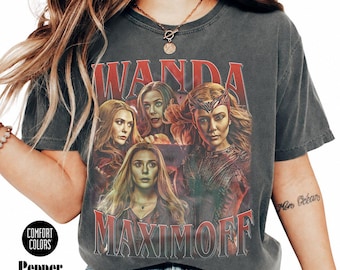 T-shirt sorcière écarlate Wanda Maximoff Fan Art de Wanda Maximoff, t-shirt de la culture pop, cadeau inspiré de sorcière FD