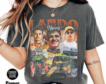 Lando Norris F1 Fan Tee, McLaren Motorsport Aesthetic, Comfort Colors Unisex FD