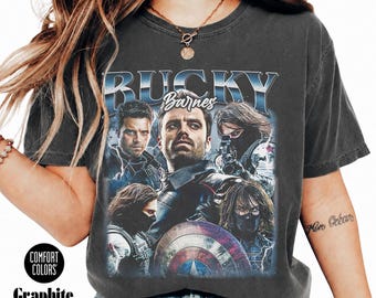 Bucky Barnes MCU Superhero Shirt, Soft Cotton Graphic Tee, Winter Soldier,Comfort Colors Unisex FD