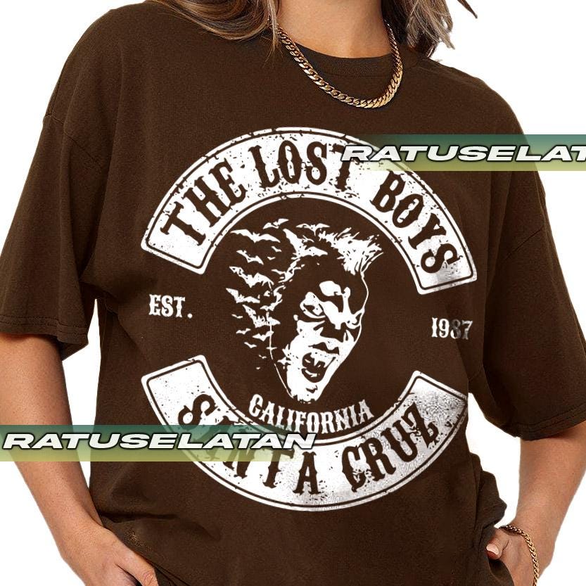 ロストボーイズTシャツ、80年代ホラーヴァンパイア映画Tシャツ、レトロ 