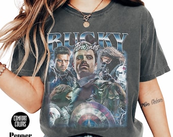 Bucky Barnes MCU Superhero Shirt, Soft Cotton Graphic Tee, Winter Soldier,Comfort Colors Unisex FD
