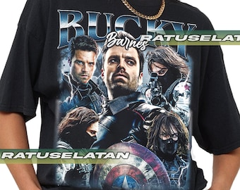 Bucky Barnes MCU Superhero Shirt, Soft Cotton Graphic Tee, Winter Soldier,Comfort Colors Unisex