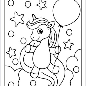 Kids Unicorn Coloring Pages