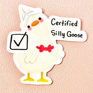 Silly Goose Sticker, silly, funny, funny meme, goose, geese, clown