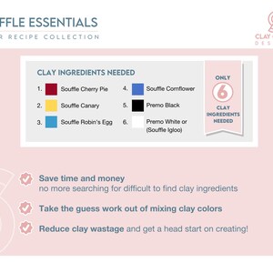 Polymer Clay Color Recipe - Everyday Essentials - Beginners Polymer Clay Color Recipe. Sculpey Souffle & Premo Clay Color Mixing Guide. image 5