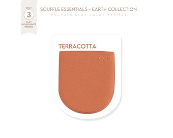 Polymer Clay Color Recipe - Terracotta Color Earth Collection - Sculpey Souffle & Premo Clay Color Mixing Guide. Earth Color Clay Recipe