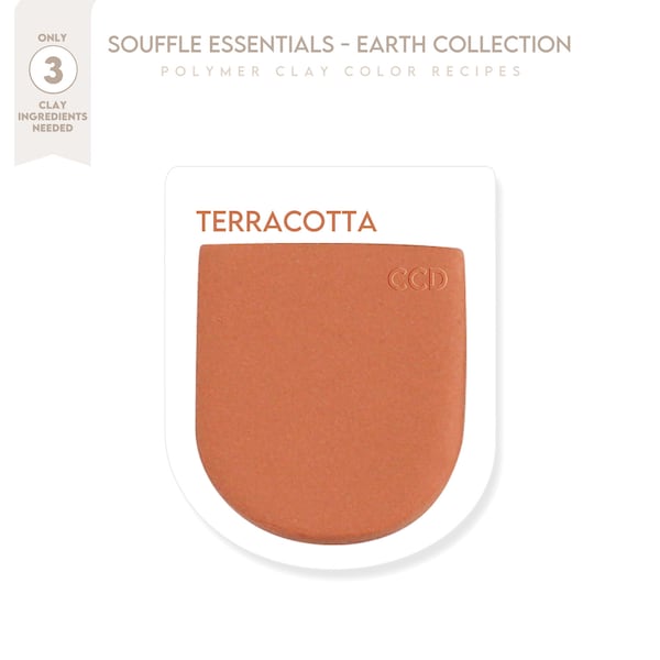 Polymer Clay Color Recipe - Terracotta Color Earth Collection - Sculpey Souffle & Premo Clay Color Mixing Guide. Earth Color Clay Recipe