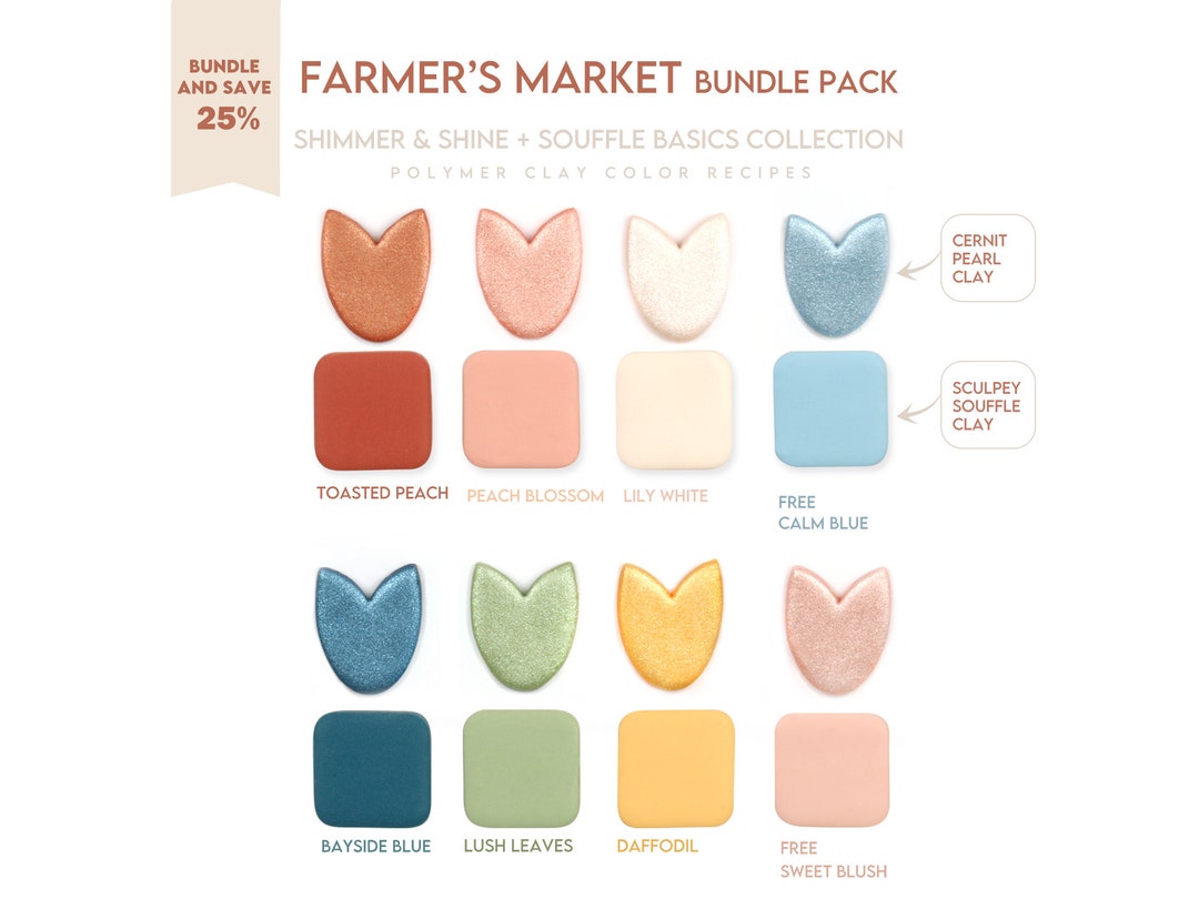 Polymer Clay Color Recipe - Farmer's Market Bundle Pack-sculpey Souffle ...