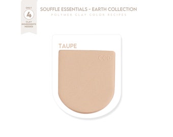 Polymer Clay Color Recipe - Taupe Color Earth Collection - Sculpey Souffle & Premo Clay Color Mixing Guide. Earth Color Clay Recipe