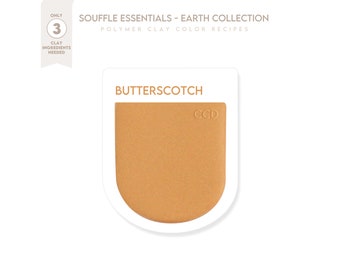 Polymer Clay Color Recipe - Butterscotch Color Earth Collection - Sculpey Souffle & Premo Clay Color Mixing Guide. Earth Color Clay Recipe