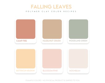 Polymer Clay Color Recipe - Falling Leaves - Sculpey Souffle & Premo Clay. Soft Fall clay. Autumn clay colour recipes( Digital download )
