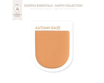 Polymer Clay Color Recipe - Autumn Daze Color Earth Collection - Sculpey Souffle Color Mixing Guide. Fall Orange Color Clay Recipe