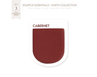 Polymer Clay Color Recipe - Cabernet Color Earth Collection - Sculpey Souffle & Premo Clay Color Mixing Guide. Earth Color Clay Recipe
