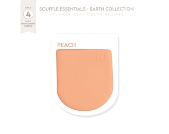 Polymer Clay Color Recipe - Peach Color Earth Collection - Sculpey Souffle & Premo Clay Color Mixing Guide. Earth Color Clay Recipe