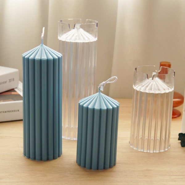 Cylindrical thick rack spire candle mold DIY geometric shaped spire plastic mold Acrylic taper candle molds for making Unique art home decor