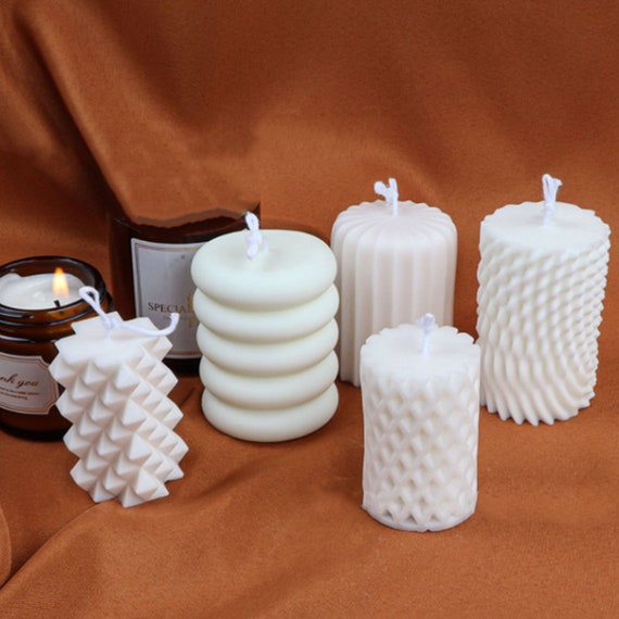 DIY Geometric Line Candle Mold 3d Silicone Resin Molds Aroma